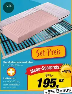 Möbel Inhofer vito Komfortschaummatratze und Lattenrost Angebot