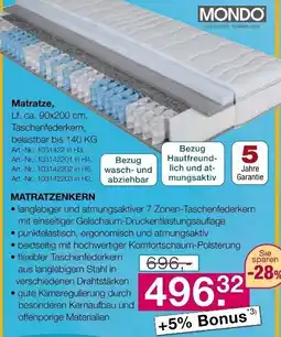 Möbel Inhofer MONDO Matratze Angebot