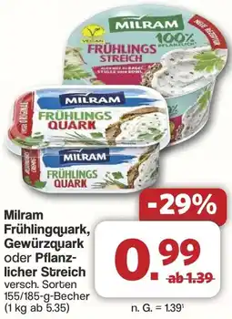 Famila Nord West Milram Frühlingquark, Gewürzquark oder Pflanzlicher Streich Angebot