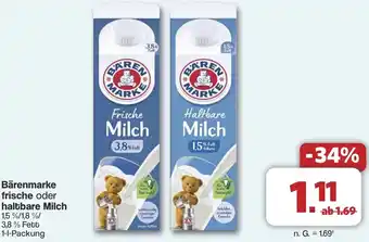 Famila Nord West Bärenmarke frische oder haltbare Milch Angebot