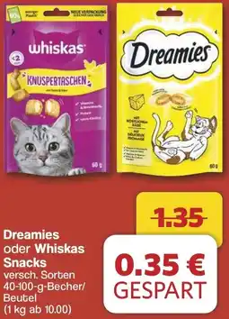 Famila Nord West Dreamies oder Whiskas Snacks Angebot