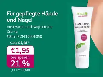 Mea Mea hand- und nagelcreme Angebot