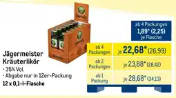 METRO Jägermeister Kräuterlikör Angebot