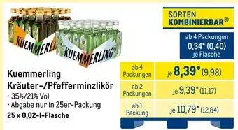 METRO Kuemmerling Kräuter-/Pfefferminzlikör Angebot