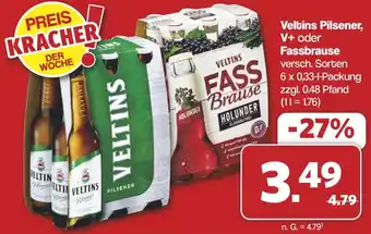 Famila Nord West Veltins Pilsener, V+ oder Fassbrause Angebot