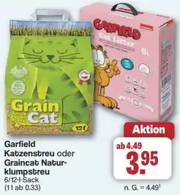 Famila Nord West Garfield Katzenstreu oder Graincat Naturklumpstreu Angebot