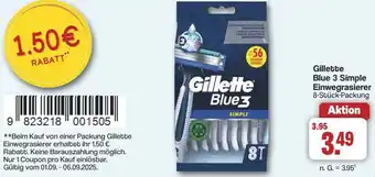 Famila Nord West Gillette Blue 3 Simple Einwegrasierer Angebot