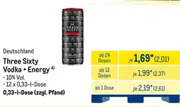 METRO Three Sixty Vodka + Energy Angebot