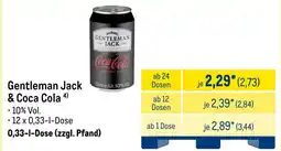 METRO Gentleman Jack & Coca Cola Angebot