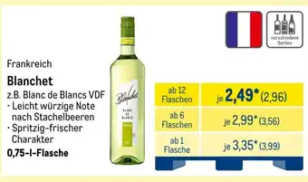 METRO Blanchet z.B. Blanc de Blancs VDF Angebot