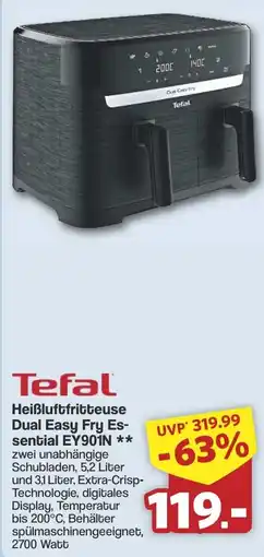 Famila Nord West Tefal Heißluftfritteuse Dual Easy Fry Essential EY901N Angebot