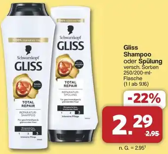 Famila Nord West Gliss Shampoo oder Spülung Angebot