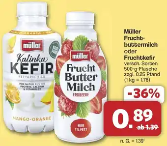 Famila Nord West Müller Fruchtbuttermilch oder Fruchtkefir Angebot