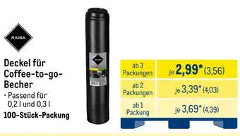 METRO RIOBA Deckel für Coffee-to-go- Becher Angebot