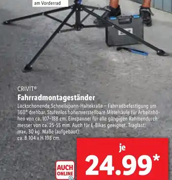 Lidl Crivit Fahrradmontageständer Angebot