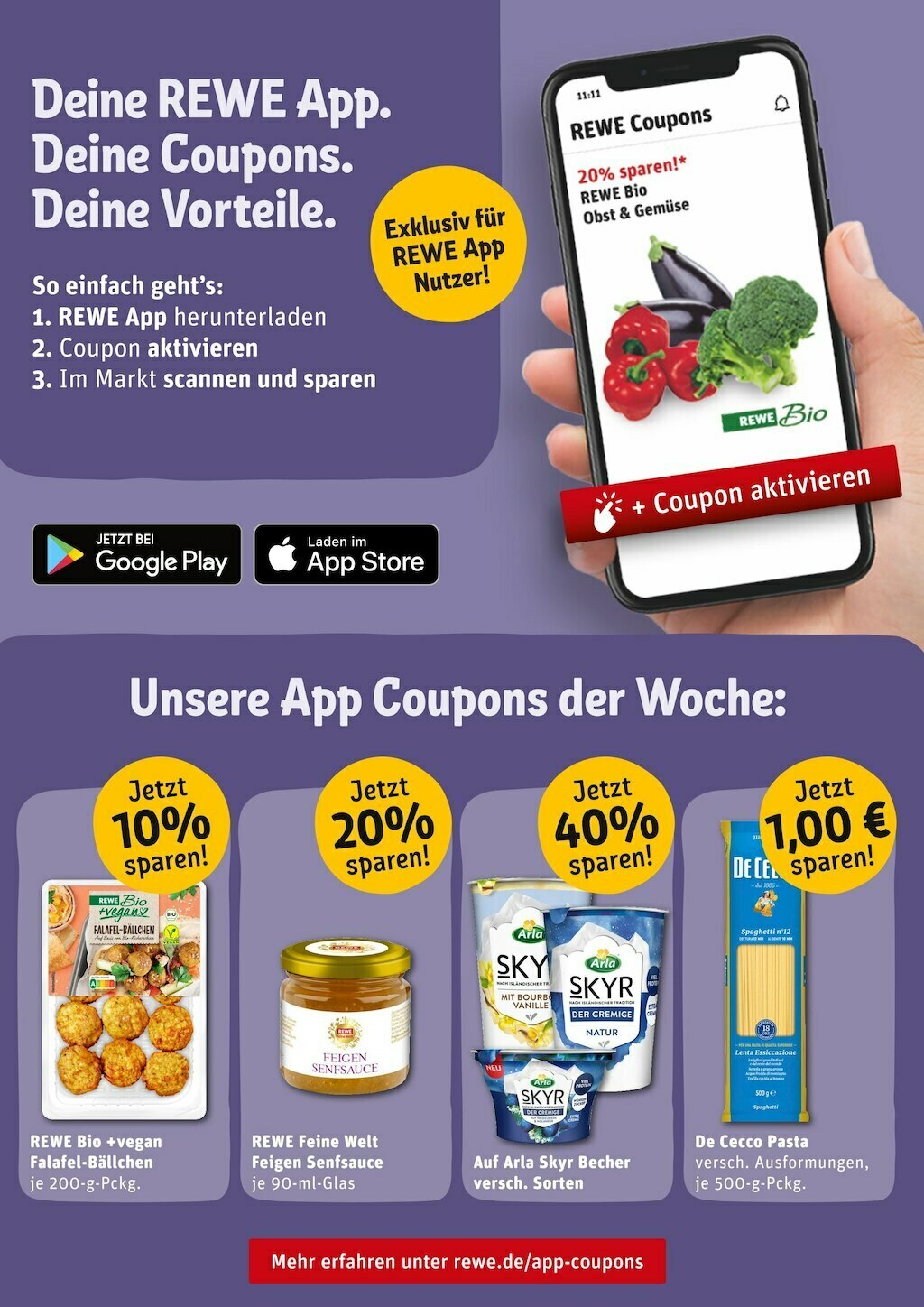 Rewe unsere app coupons der woche Angebot bei REWE