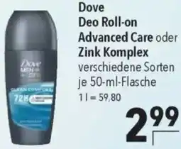 CITTI Markt Dove Deo Roll-on Advanced Care oder Zink Komplex Angebot