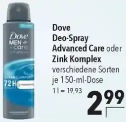 CITTI Markt Dove Deo-Spray Advanced Care oder Zink Komplex Angebot