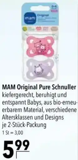 CITTI Markt MAM Original Pure Schnuller Angebot