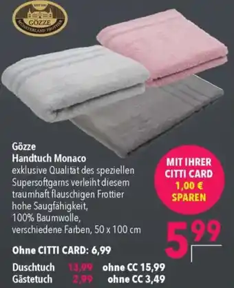 CITTI Markt Gözze Handtuch Monaco Angebot