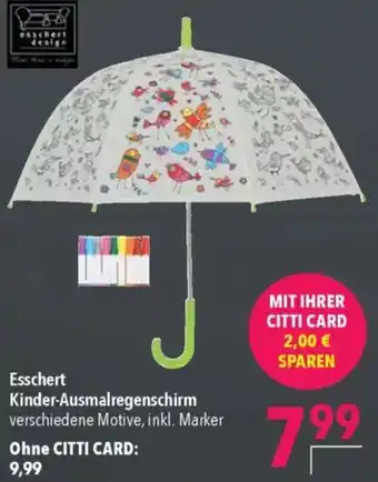 CITTI Markt Esschert Kinder-Ausmalregenschirm Angebot