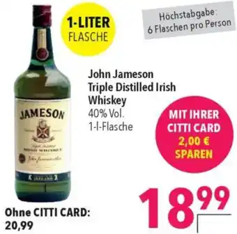 CITTI Markt John Jameson Triple Distilled Irish Whiskey Angebot