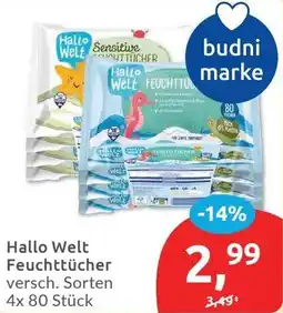 Budni Hallo Welt Feuchttücher Angebot