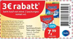 Budni Somat Spülmaschinen Tabs oder Caps Angebot