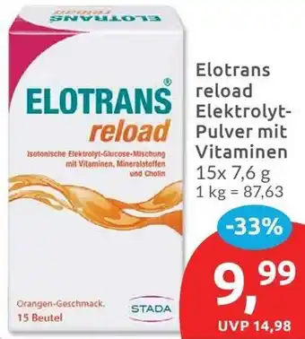 Budni Elotrans reload Elektrolyt Pulver mit Vitaminen Angebot