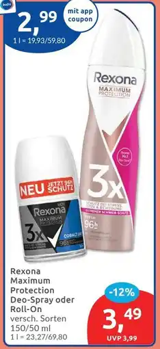 Budni Rexona Maximum Protection Deo-Spray oder Roll-On Angebot