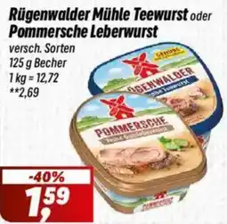 Simmel Rügenwalder Mühle Teewurst oder Pommersche Leberwurst Angebot