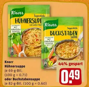 REWE Knorr hühnersuppe oder buchstabensuppe Angebot