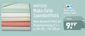 Aldi Nord Novitesse Mako Satin Spannbetttuch Angebot