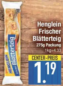 E-Center Henglein Frischer Blätterteig Angebot
