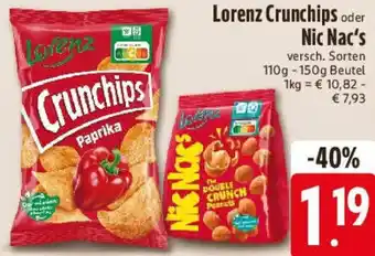 Edeka Lorenz Crunchips oder Nic Nac's Angebot