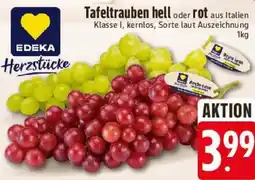 E-Center EDEKA Herzstücke Tafeltrauben hell oder rot Angebot