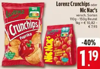 E-Center Lorenz Crunchips oder Nic Nac's Angebot