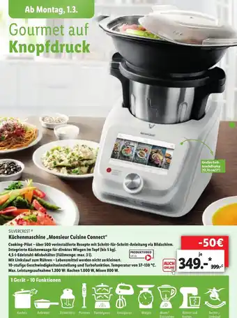 Lidl Silvercrest Küchenmaschine ,,Monsieur Cuisine Connect" Angebot