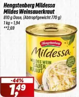 Simmel Hengstenberg Mildessa Mildes Weinsauerkraut Angebot