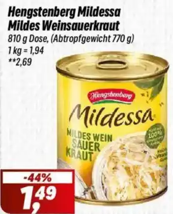 Simmel Hengstenberg Mildessa Mildes Weinsauerkraut Angebot