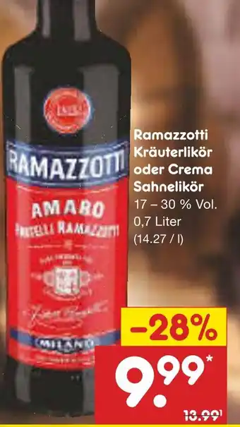 Netto Marken-Discount Ramazzotti kräuterlikör Angebot