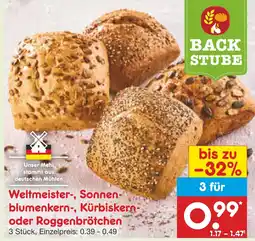 Netto Marken-Discount Weltmeister-, sonnenblumenkern-, kürbiskern oder roggenbrötchen Angebot