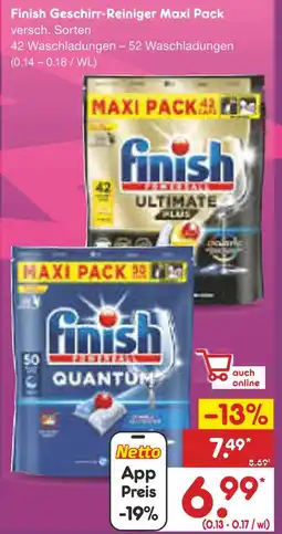 Netto Marken-Discount Finish geschirr-reiniger maxi pack ultimate plus Angebot