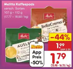 Netto Marken-Discount Melitta kaffeepads Angebot