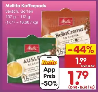 Netto Marken-Discount Melitta kaffeepads Angebot