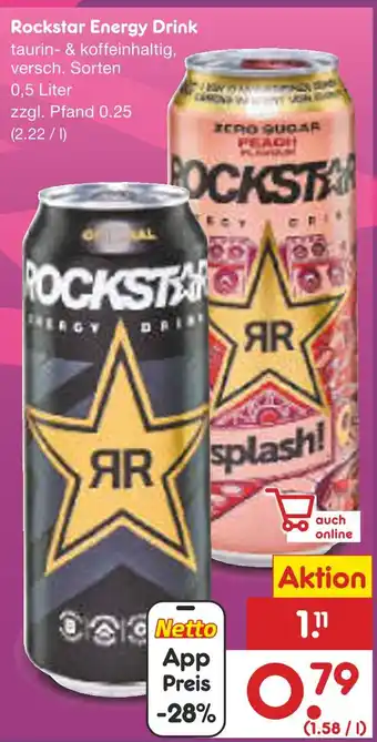 Netto Marken-Discount Rockstar energy drink Angebot