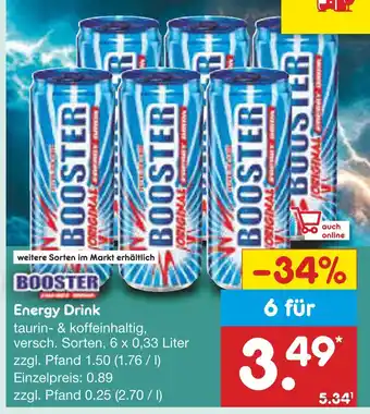 Netto Marken-Discount Booster energy drink Angebot