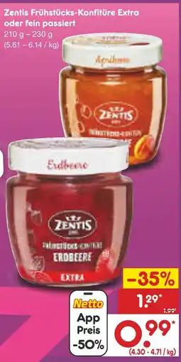 Netto Marken-Discount Zentis frühstücks-konfitüre extra aprikose Angebot