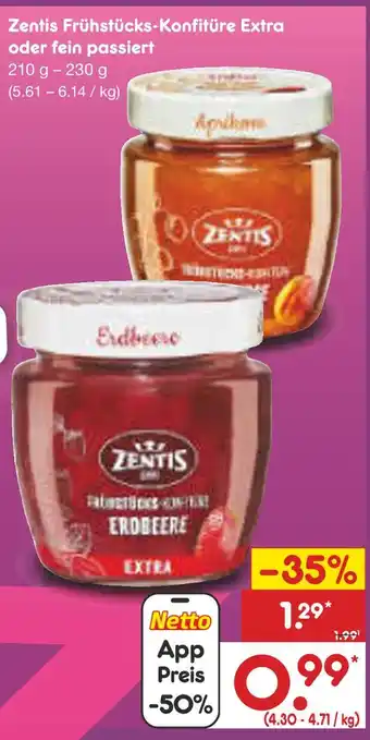 Netto Marken-Discount Zentis frühstücks-konfitüre extra aprikose Angebot
