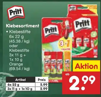 Netto Marken-Discount Pritt klebestifte 6x 22 g Angebot